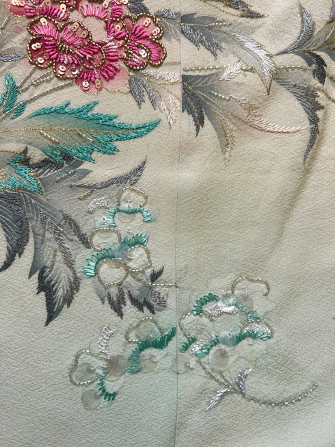 One-of-a-Kind Embroidered Silk Kimono Table Runner