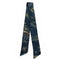 Green Grass Print Silk Skinny Scarf