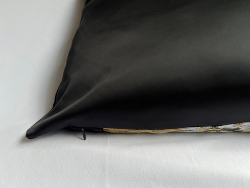 Vintage Japanese Obi Silk Pillow – Zen Garden Motif