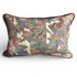 Vintage Japanese Kimono Lumbar Pillow – Leaf and Flower Motif