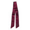 Burgundy Silk Skinny Scarf with Metallic Pewter Floral Design