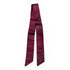 Burgundy Silk Skinny Scarf with Metallic Pewter Floral Design