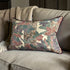 Vintage Japanese Kimono Lumbar Pillow – Leaf and Flower Motif