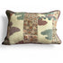 Vintage Japanese Kimono Lumbar Pillow – Leaf and Flower Motif