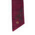 Burgundy Silk Skinny Scarf with Metallic Pewter Floral Design
