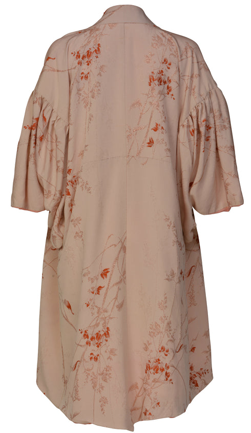 Midi Length Blush Silk Kimono