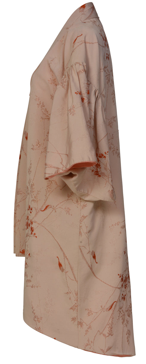 Midi Length Blush Silk Kimono