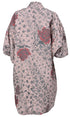 Rose Patterned Mink Collar Kimono