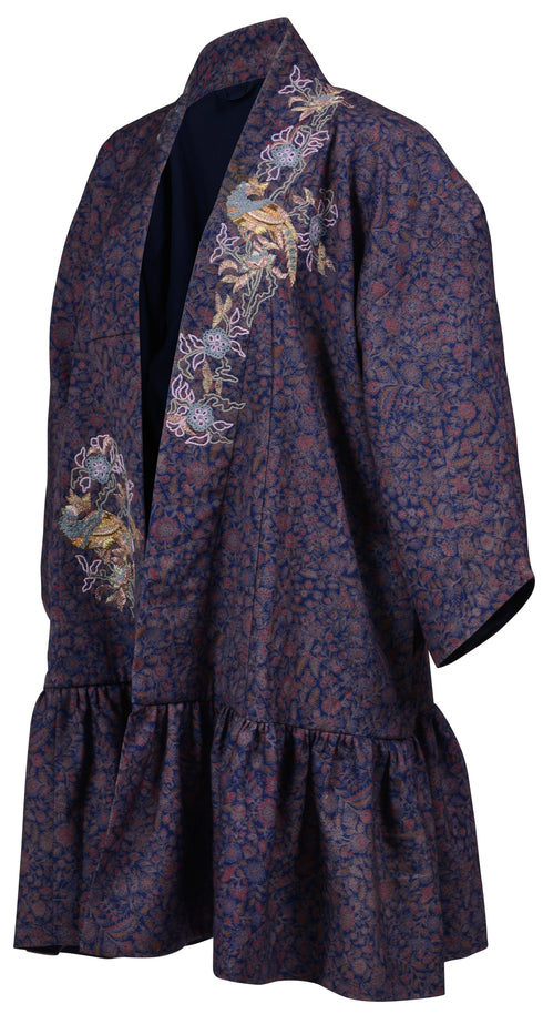 Peacock Flounce Hem Kimono