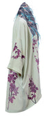 Purple Flower and Feather Kimono