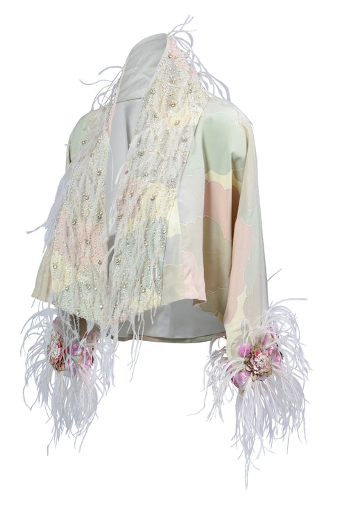 Cropped Pastel Cloud Kimono