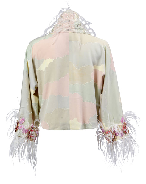 Cropped Pastel Cloud Kimono