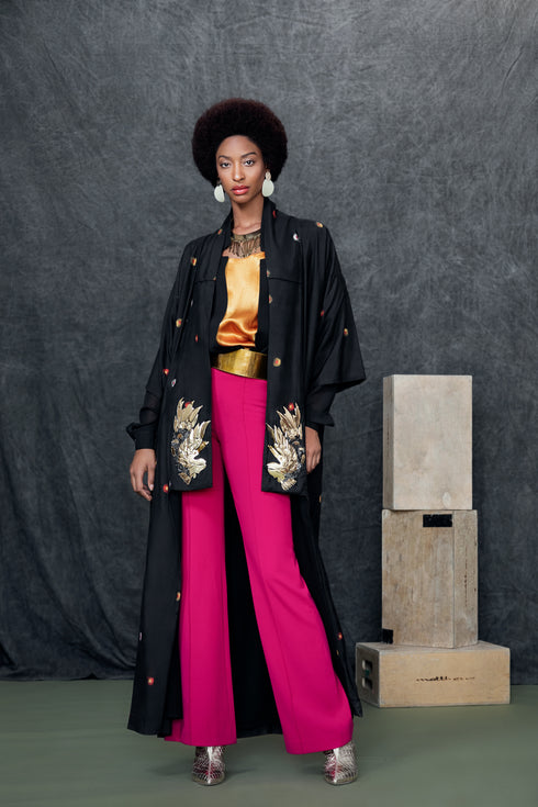 Crane Embroidered Kimono