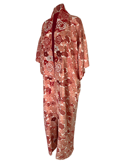 Red and Pink Floral Kimono
