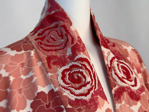 Red and Pink Floral Kimono