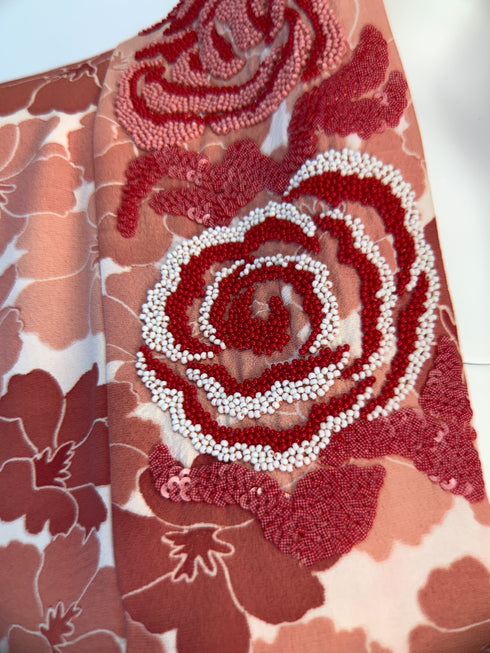 Red and Pink Floral Kimono