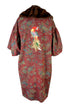Red Parrot Mink Collar Kimono